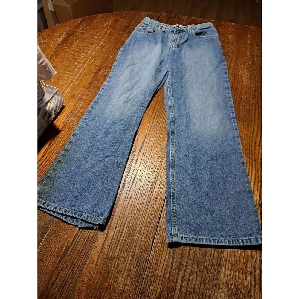 Boys Size 12 Arizona Bootcut Cotton Denim Blue Jeans with Adjustable Waist